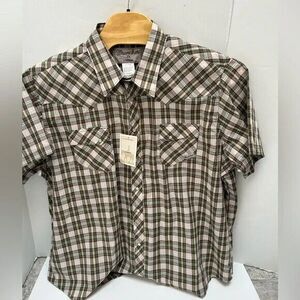 Wrangler WRANCHER NWT Plaid Pearl Snap SS Shirt Size 3X‎